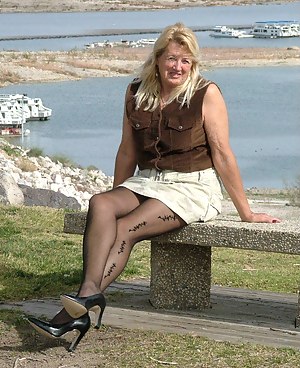 On the outside you get some great voyuer shots with some sexy pantyhose.  On the inside you get sheer panties - lots of