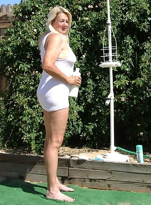 I love my outdoor shower - it's so much fun to soak my tee shirt - do you want to see my erect nipples and watch as I sh